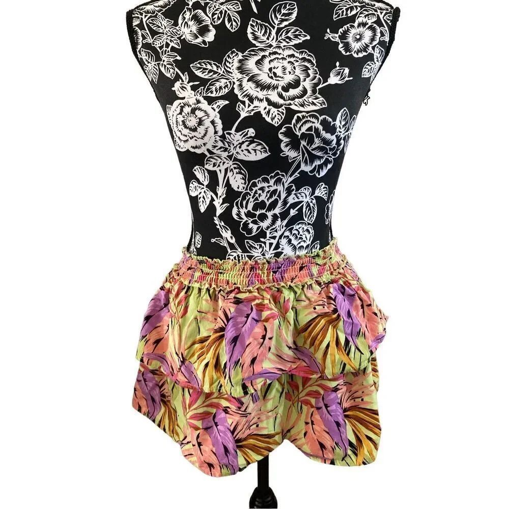 Wonder Nation Girls Floral Ruffle Skirt Tropical Colorful